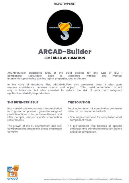 ARCAD Builder Datasheet
