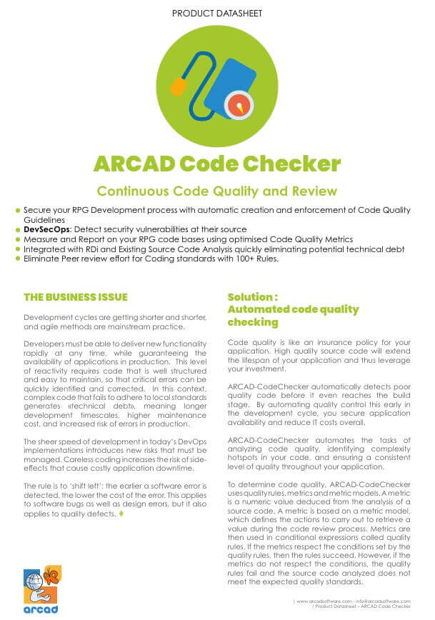 ARCAD CodeChecker Datasheet