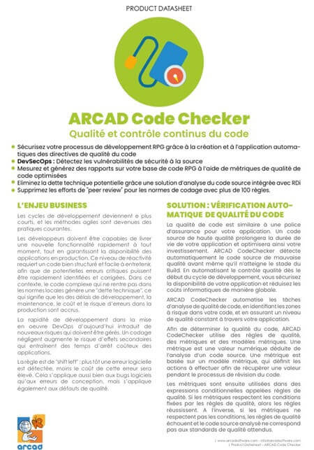 datasheet-arcad-codechecker-fr ARCAD CodeChecker Datasheet
