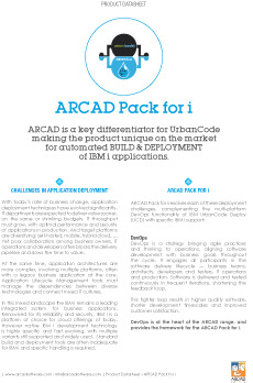 ARCAD Pack for i Datasheet ARCAD Pack for i Datasheet