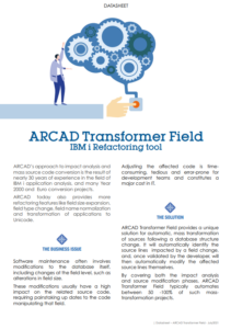 ARCAD TRansformer Field Datasheet ARCAD TRansformer Field Datasheet