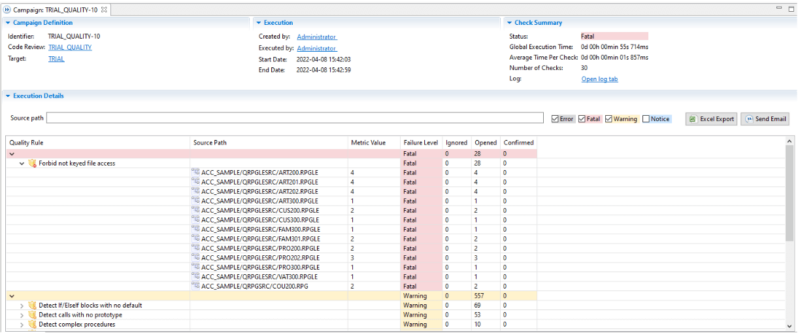 ARCAD CodeChecker Campaign Results