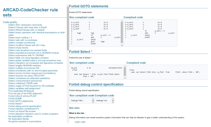 ARCAD CodeChecker Rule Set