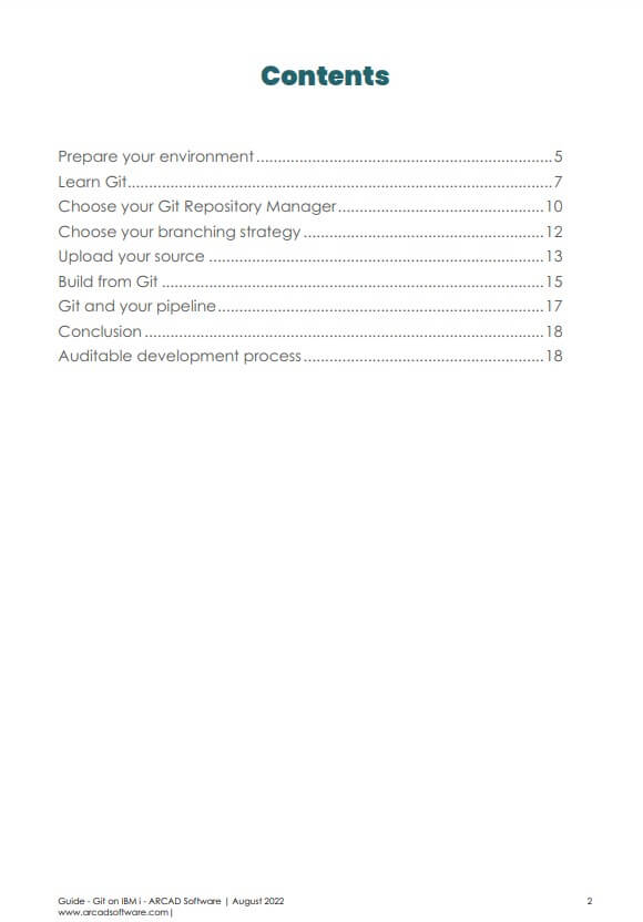 Git Table of contents