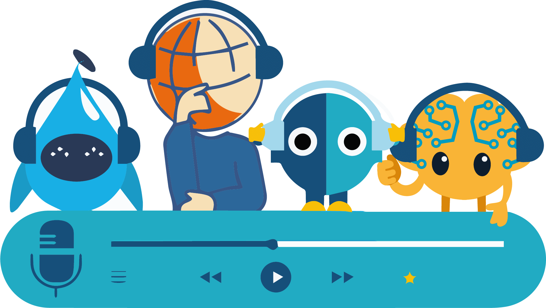 Illustration podcast 4 brands