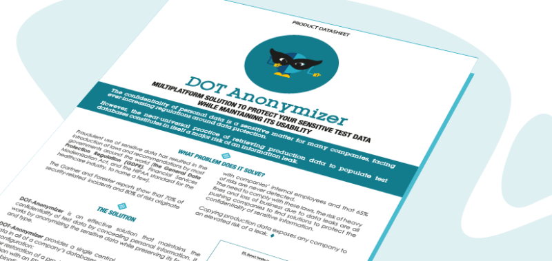 DOT Anonymizer Datasheet - DOT - Data Oriented Testing